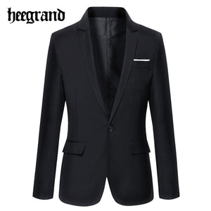 HEE GRAND 2017 Men Korean Style Solid Single Button Blazers Slim Office Suit Coat Fashion Leisure Men's Blazer Jacket MWX363