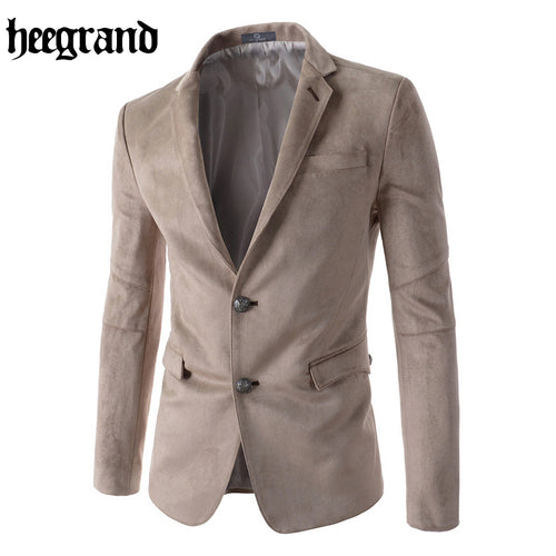 HEE GRAND 2017 Casual Blazers Men Fashion Thin Jacket Linen and Cotton Coats Pure Nature Male Blazers MWX416